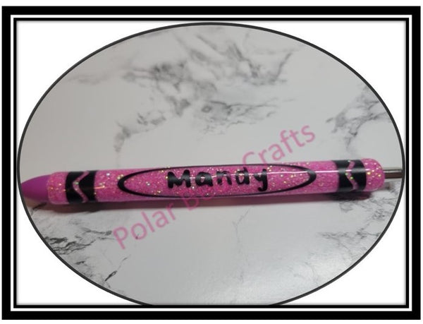 Glittered Multi-Colored Ink Crayola Pen Personalized