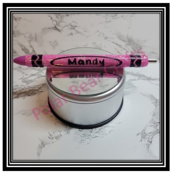 Glittered Multi-Colored Ink Crayola Pen Personalized