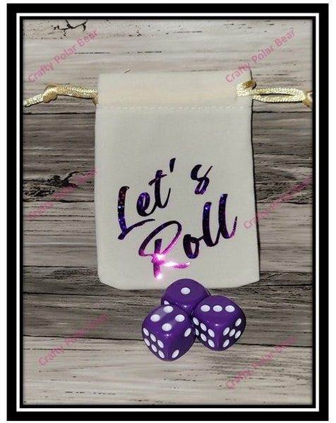 Velvet Dice Pouch Personalized