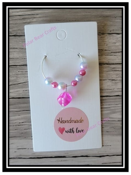 Wine Glass Charm Ring Dice Design