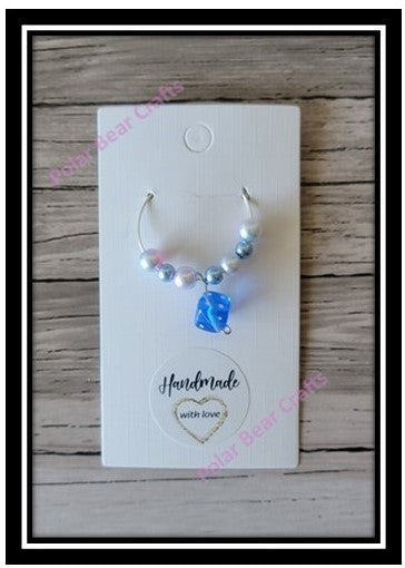 Wine Glass Charm Ring Dice Design