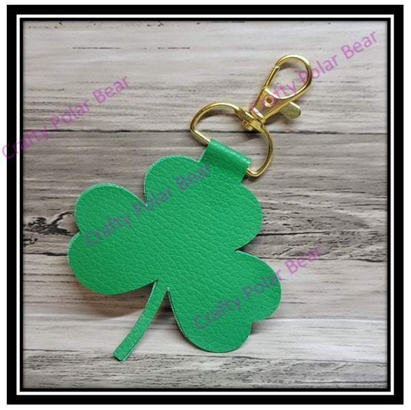 Faux Leather Keychain (Shamrock Shaped)