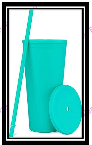 Tumbler Double Wall 22oz cup with Straw