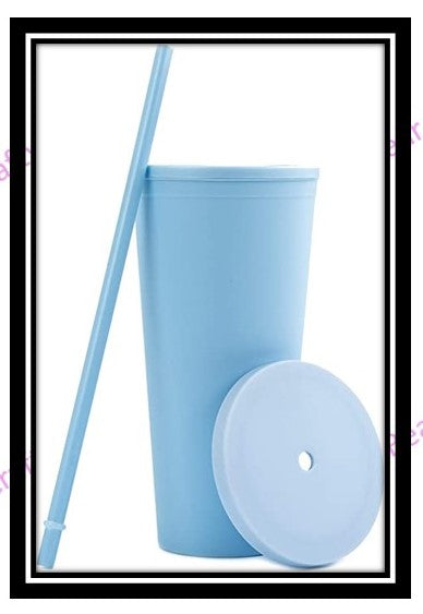 Tumbler Double Wall 22oz cup with Straw