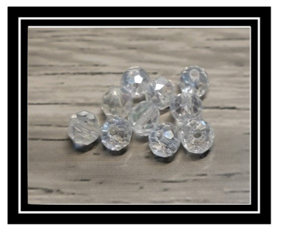 Wine Glass Charm Ring Round Crystal AB Stone Glass
