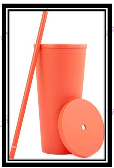 Tumbler Double Wall 22oz cup with Straw