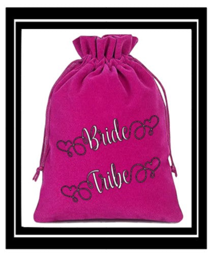 Bridal Party Velvet Drawstring Pouch with Cinch Top