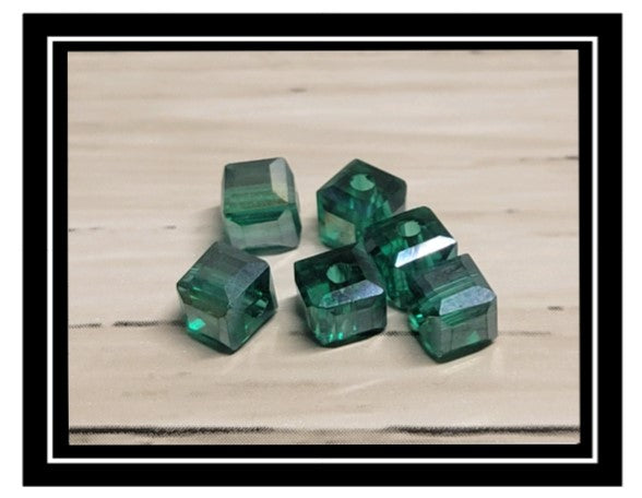 Wine Glass Charm Ring Cubed Crystal AB Stone Glass