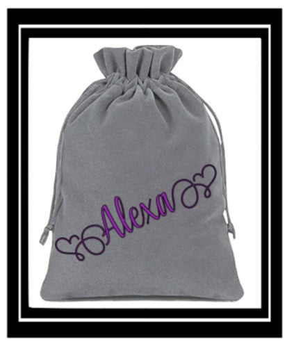 Bridal Party Velvet Drawstring Pouch with Cinch Top