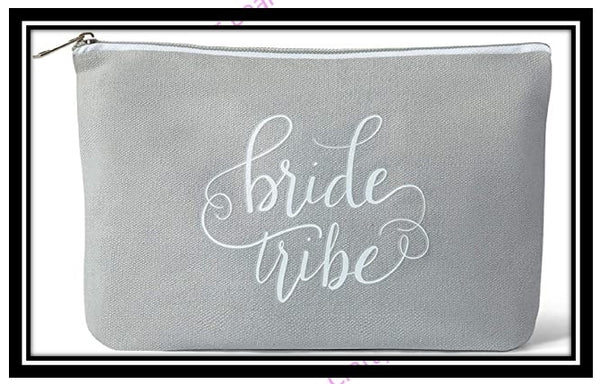 Bridal Party Makeup Bag with Zipper Charm