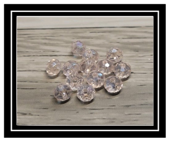 Wine Glass Charm Ring Round Crystal AB Stone Glass