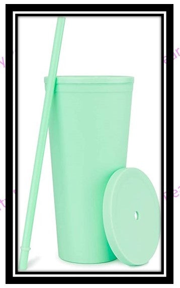 Tumbler Double Wall 22oz cup with Straw