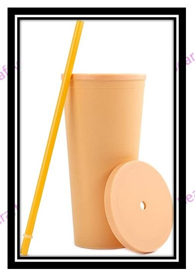 Tumbler Double Wall 22oz cup with Straw