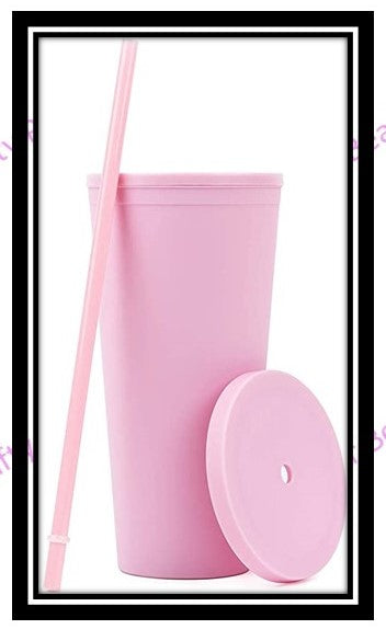 Tumbler Double Wall 22oz cup with Straw