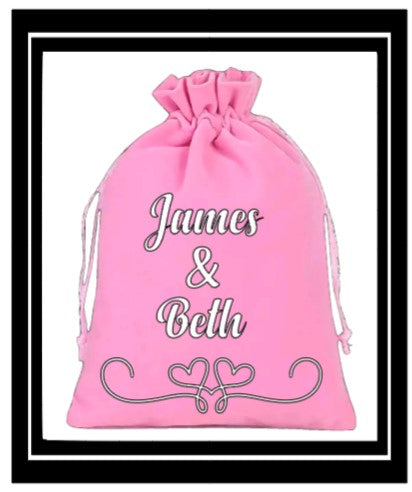 Bridal Party Velvet Drawstring Pouch with Cinch Top