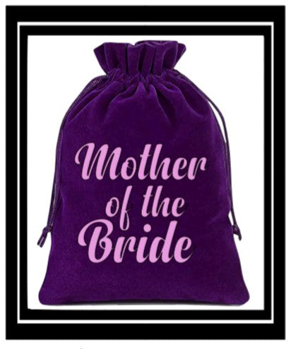 Bridal Party Velvet Drawstring Pouch with Cinch Top