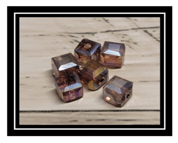 Wine Glass Charm Ring Cubed Crystal AB Stone Glass