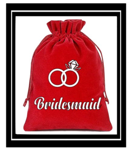 Bridal Party Velvet Drawstring Pouch with Cinch Top
