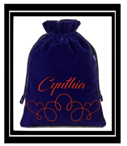 Bridal Party Velvet Drawstring Pouch with Cinch Top