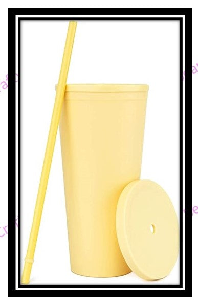 Tumbler Double Wall 22oz cup with Straw