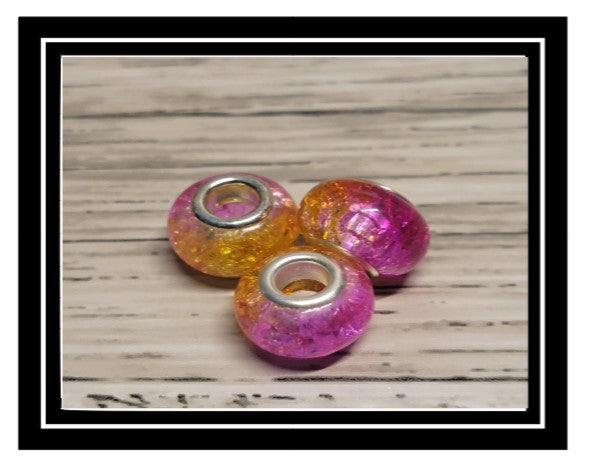 Wine Glass Charm Ring European Glass Rhinestone Bead