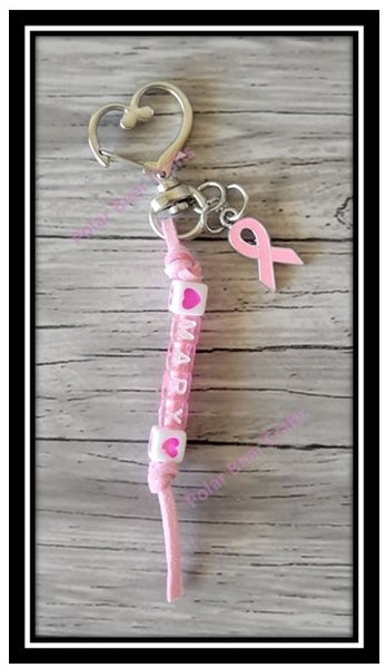 Keychain Pink Ribbon Design
