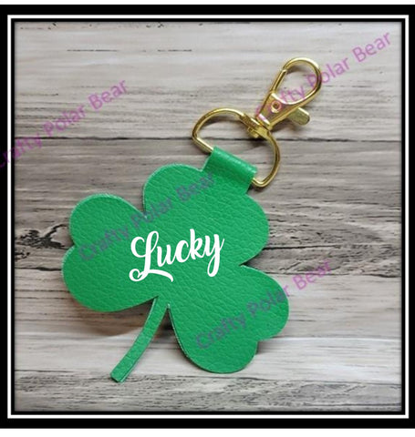 Faux Leather Keychain (Shamrock Shaped)