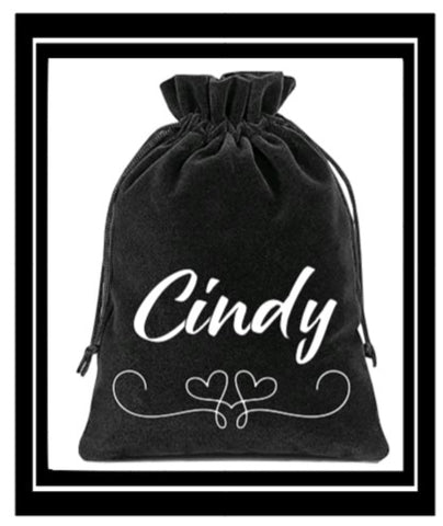 Bridal Party Velvet Drawstring Pouch with Cinch Top