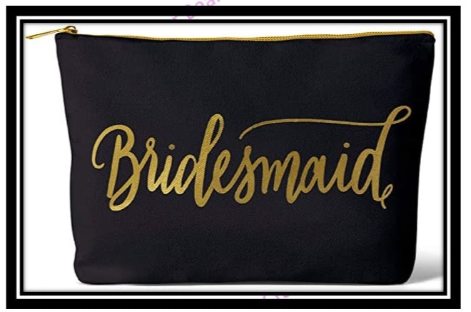 Bridal Party Makeup Bag with Zipper Charm