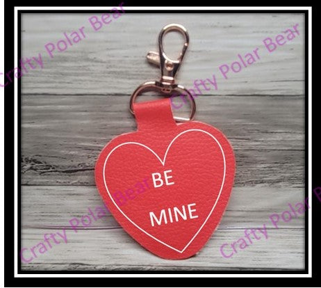 Faux Leather Keychain (Candied Heart Shaped)