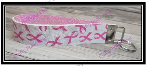 Faux Leather Wristlet (Pink Ribbon)