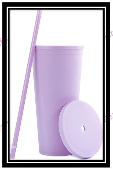 Tumbler Double Wall 22oz cup with Straw