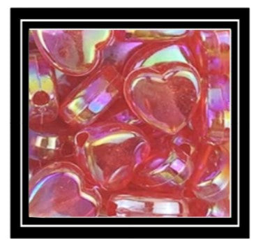 Wine Glass Charm Ring Acrylic Heart Shaped