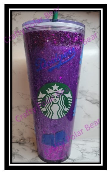 Starbucks 24oz Snow Globe Glitter Hearts Cup